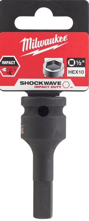 Головка ударная 1/2 с насадкой Hex 10 мм MILWAUKEE Shockwave (4932478066) - Фото 2